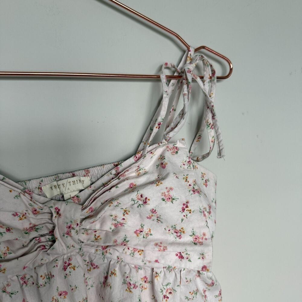 Womens Coquette Babydoll Top Large Floral Bow Shoulder Tie Shabby Chic Milkmade - Picture 3 of 6